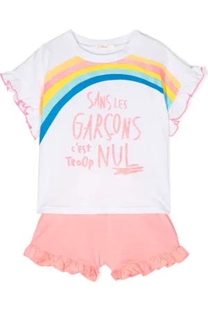 Billieblush Rainbow-print shorts set