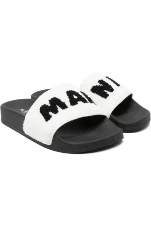 Marni Intarsia knit-logo slides