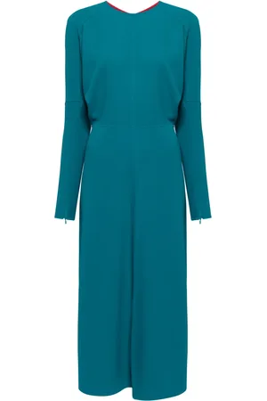 Victoria Beckham Dolman-sleeves draped midi dress