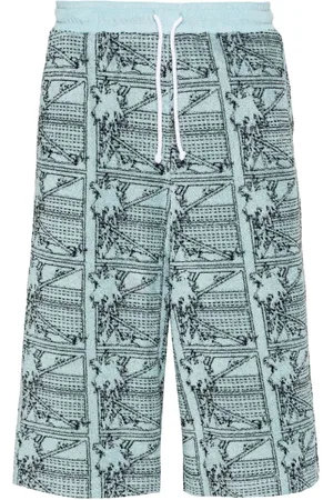 Rassvet Abstract-print terrycloth shorts