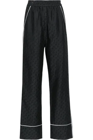 OFF-WHITE Logo-jacquard straight-leg trousers