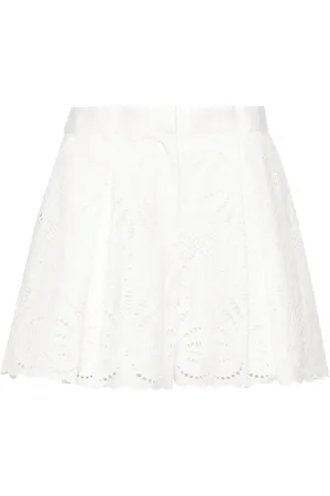 Self-Portrait Broderie anglaise cotton shorts