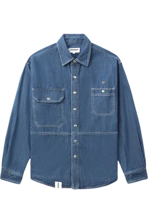 Chocoolate Logo-patch denim shirt