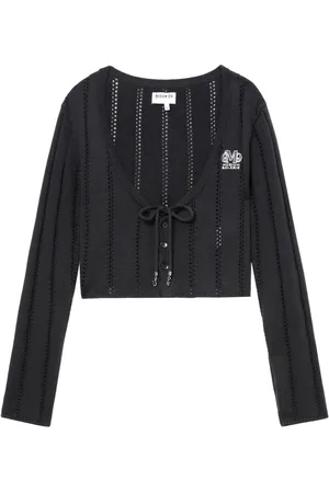 Musium Div. Logo-embroidered cropped cardigan