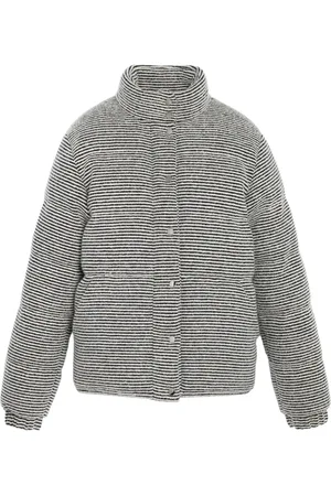 Barrie Striped cashmere-blend puffer jacket