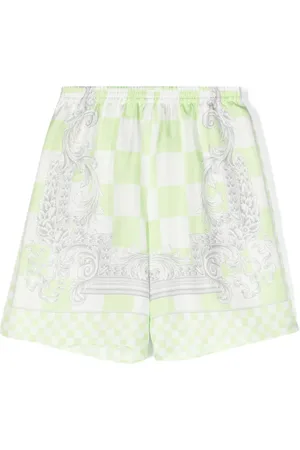 VERSACE Check-pattern silk shorts