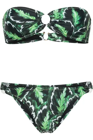 Reina Olga Band Camp leaf-print bikini set