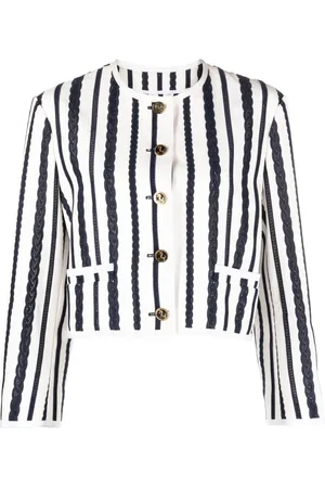 Thom Browne Broderie anglaise-detail cropped jacket