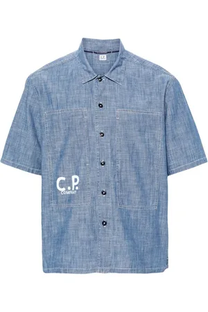 C.P. Company Logo-print denim shirt