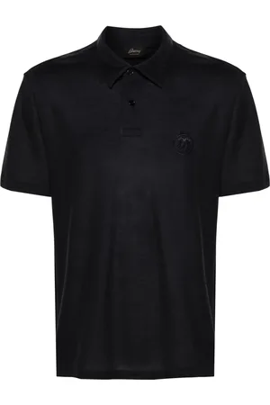 BRIONI Logo-embroidered wool polo shirt