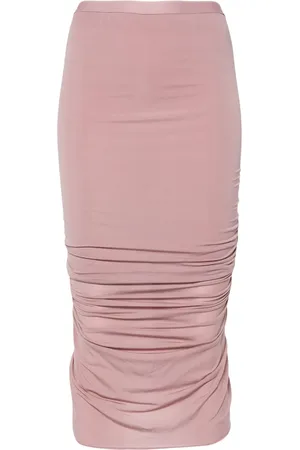 Rick Owens Shrimp ruched midi skirt