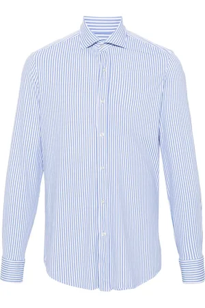 Paul & Shark Logo-embroidered striped shirt