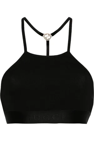 Gucci Interlocking G ribbed cropped top