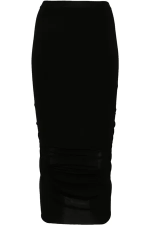 Rick Owens Shrimp ruched midi skirt