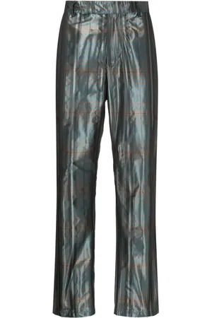 Uma Raquel Davidowicz Checked metallic straight-leg trousers