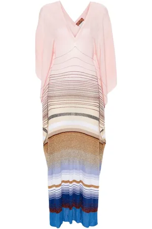 Missoni Striped fine-ribbed beach dress