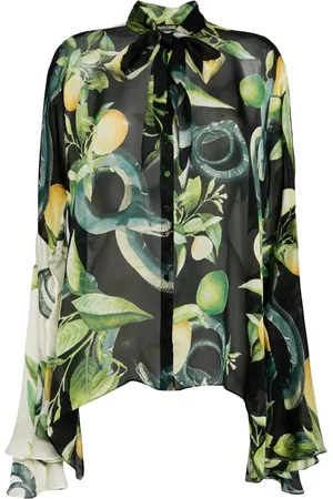 Roberto Cavalli Graphic-print silk shirt