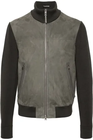 Leather deals jacket grey