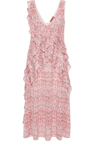 Missoni Zigzag ruffled midi dress