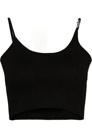 AMIRI Logo-plaque ribbed-knit top