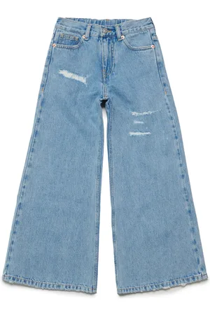 Maison Margiela Ripped-detail wide-leg jeans