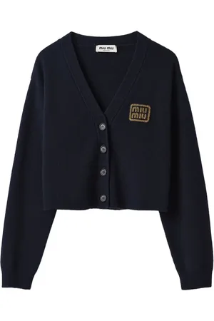 Miu Miu Logo-embroidered cashmere cardigan