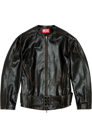 Diesel L-Margy collarless leather jacket