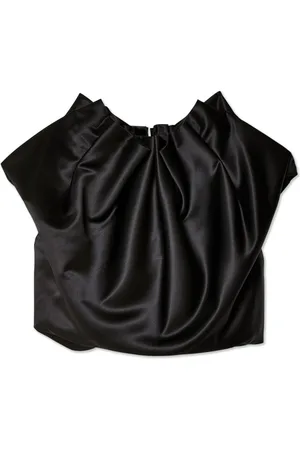 Simone Rocha Pleated-neck satin top