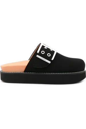 Ganni Feminine Buckle felted slides
