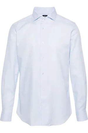 Boggi Milano Dobby-weave cotton shirt