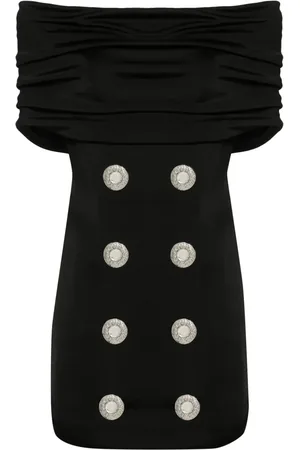 Balmain Off-shoulder draped minidress