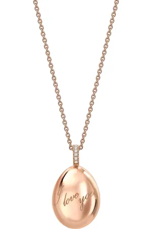 Faberge 18kt rose gold Essence I Love You egg pendant