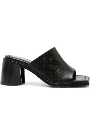 Marine Serre Ms laminated-leather mules