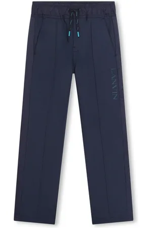 Lanvin Rubberised-logo drawstring track pants