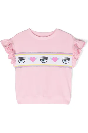 Chiara Ferragni Kids Eyelike-motif long-sleeve dress - Pink