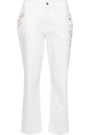 Twin-Set Floral-embroidery trousers