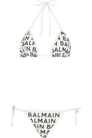 Balmain Logo-print triangle bikini set