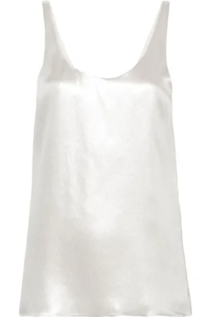 Chloé Silk-lamé tank top