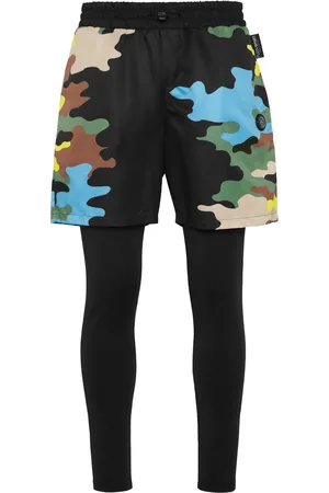 Philipp Plein Camouflage-print layered shorts