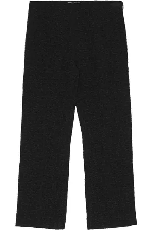 Ganni Textured cropped trousers