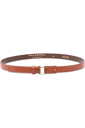 Serafini Engraved-logo leather belt