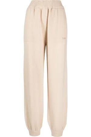 Msgm Embroidered-logo knitted track pants
