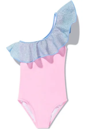 Nessi Byrd Ruffled one-shouder swimswuit