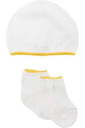 Gensami Ribbed silk-blend hat set