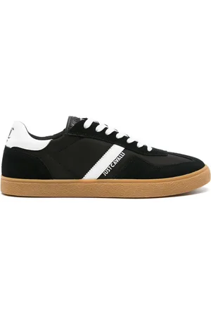 Roberto Cavalli Logo-print suede sneakers