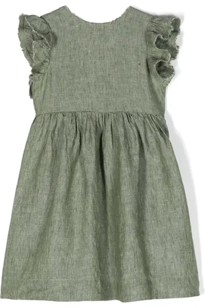 Il gufo Ruffled-sleeves linen dress