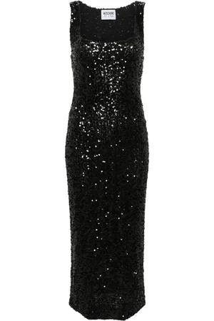 Moschino Cut-out sequined midi dress