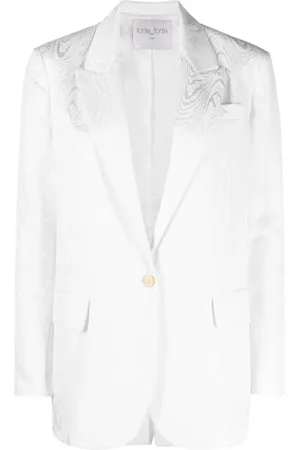 FORTE FORTE Patterned-jacquard single-breaster blazer