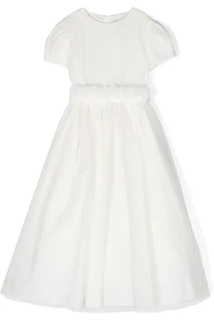 Il gufo Floral-appliqué tulle dress