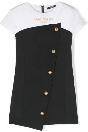 Balmain Logo-embroidered button-up dress